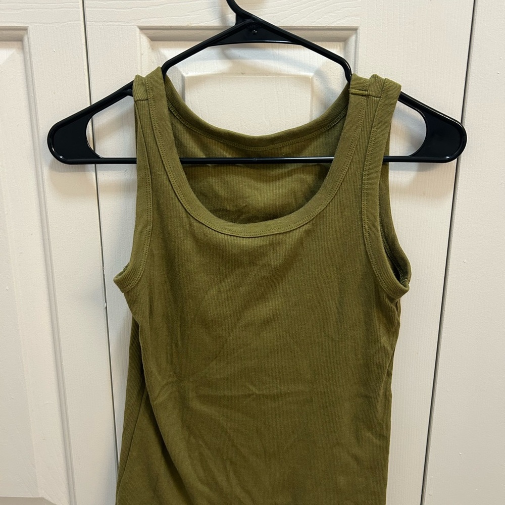 2 Tops for 10!! Olive Green and white Women's Tank Top
